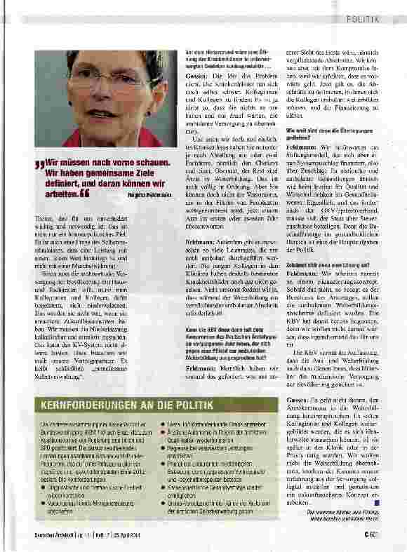 Vorschauseite 4: „Wir wollen beide ein einheitliches KV-System erhalten