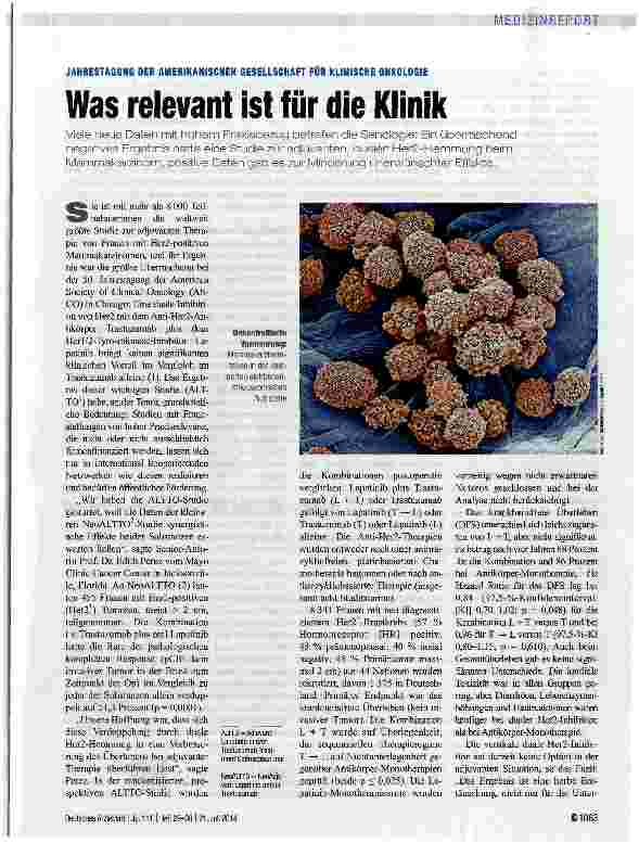 Vorschauseite 1: Was relevant ist für die Klinik