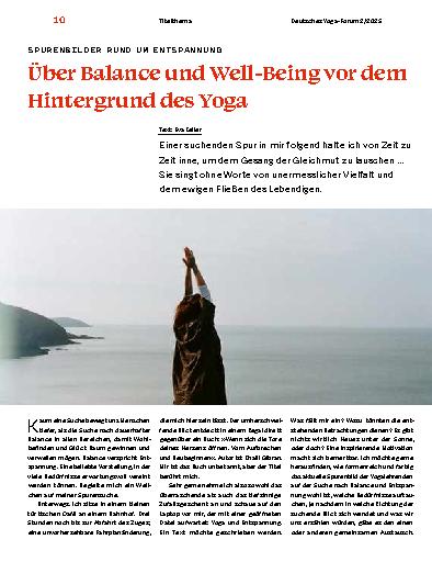 Vorschauseite 1: Über Balance und Well-Being vor dem Hintergrund des Yoga