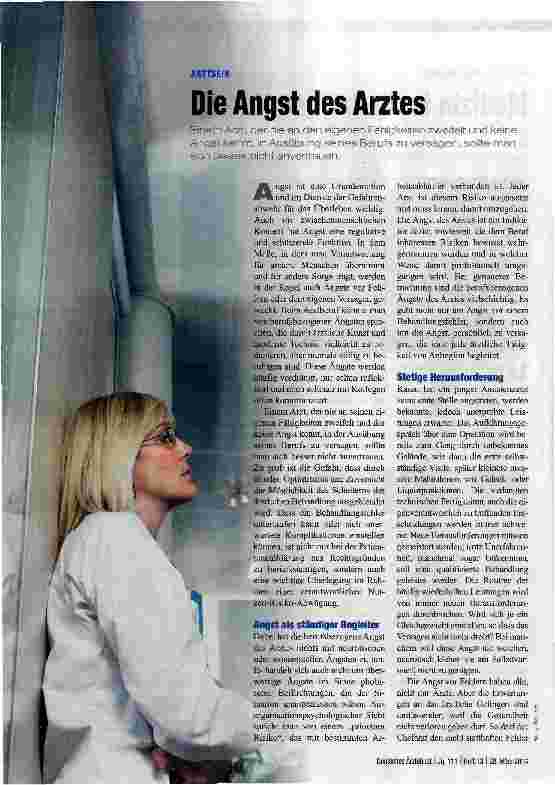 Vorschauseite 1: Die Angst des Arztes