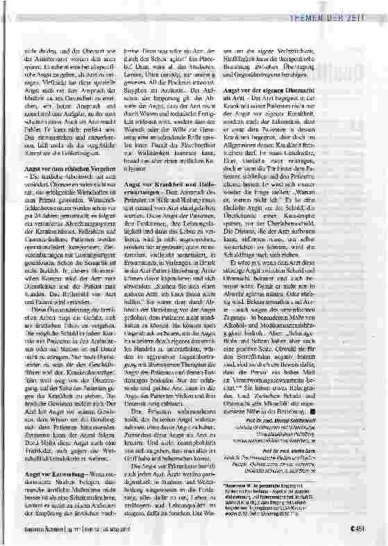 Vorschauseite 2: Die Angst des Arztes