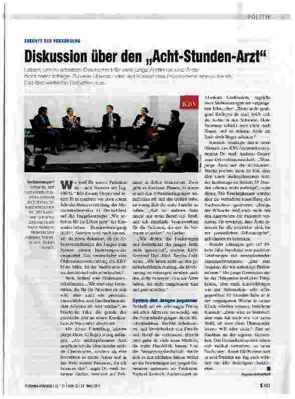 Vorschauseite 1: Diskussion über den „Acht-Stunden-Arzt