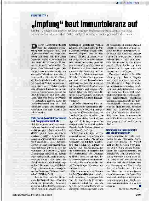 Vorschauseite 1: „Impfung baut Immuntoleranz auf