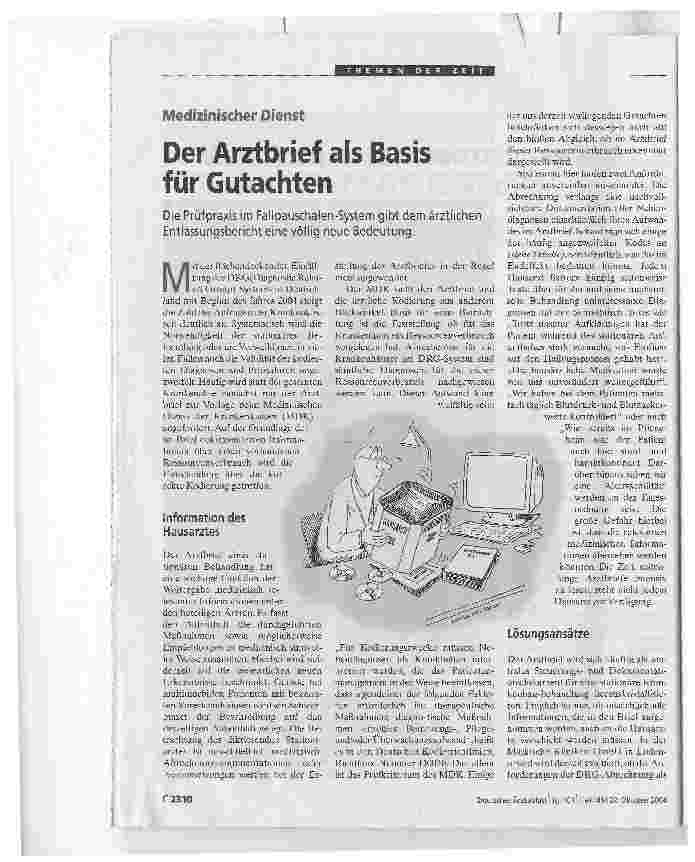 Vorschauseite 1: Der Arztbrief als Basis für Gutachten