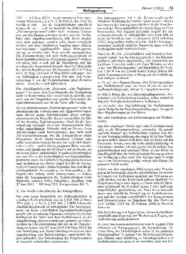 Vorschauseite 3: Zu den Vorwirkungen neuer EU-Richtlinien RL 2004/18/EG: Art. 53 I; RE 2014/24/EU Art. 67 II; VOE/A-EG § 19 IX
