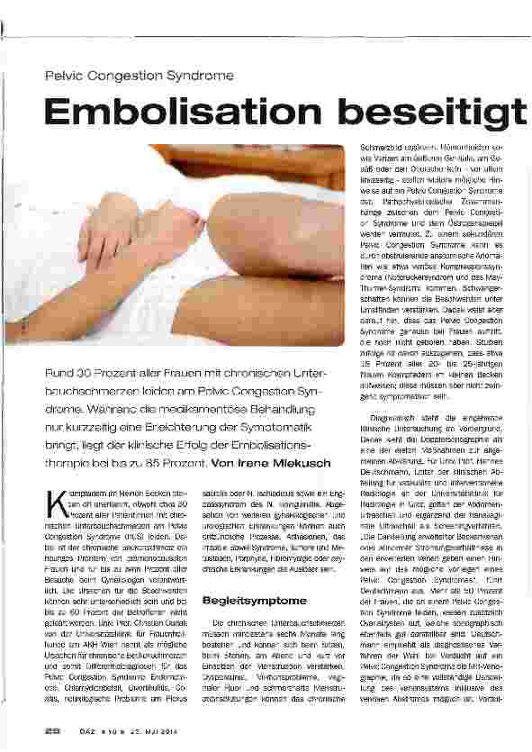 Vorschauseite 1: Embolisation beseitigt Schmerzen