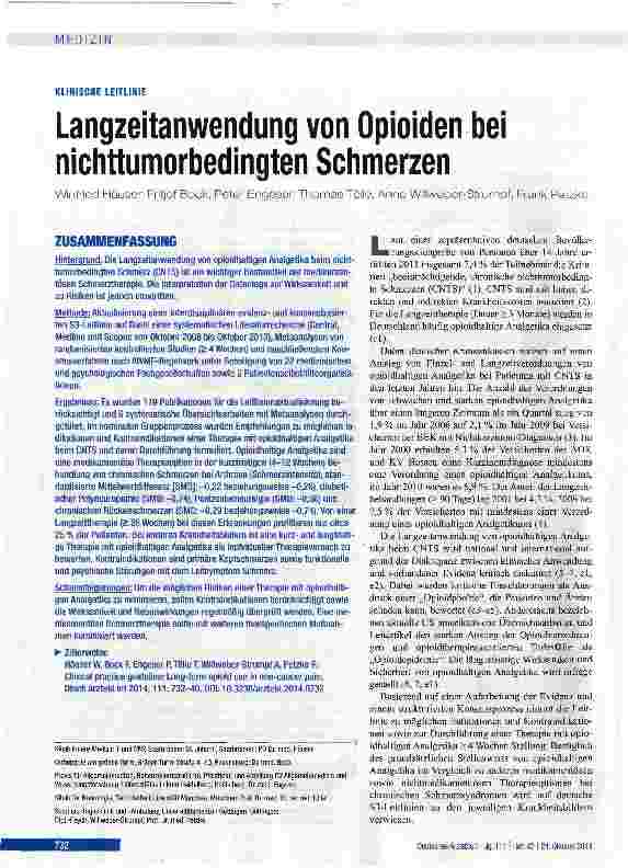 Vorschauseite 1: Langzeitanwendung von Opioiden bei nichttumorbedingten Schmerzen