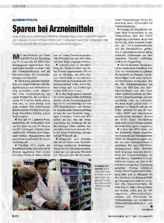 Vorschauseite 1: Sparen bei Arzneimitteln