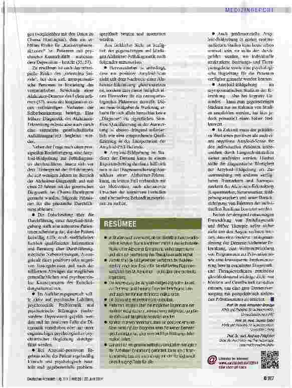 Vorschauseite 4: Amyloid-Bildgebung: Reif für die Routine?