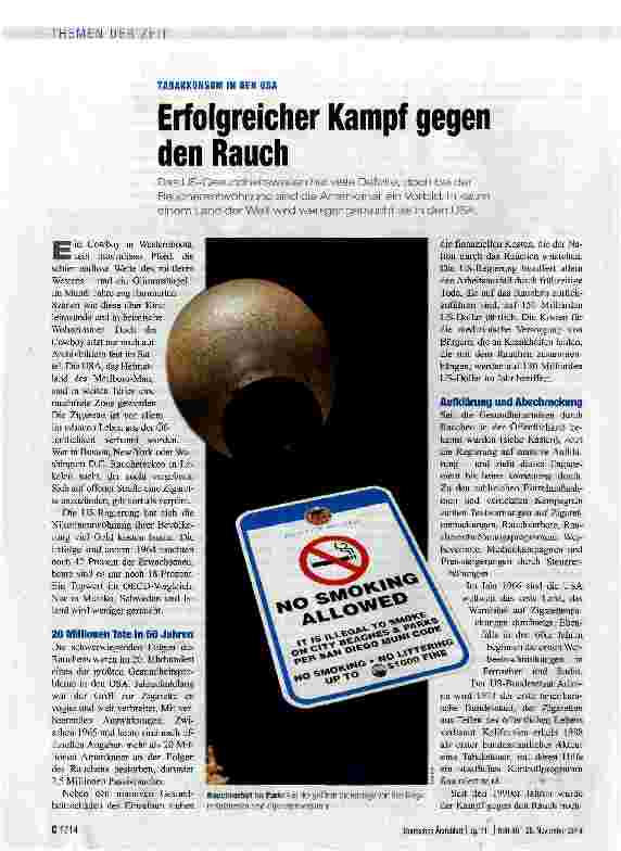 Vorschauseite 1: Erfolgreicher Kampf gegen den Rauch