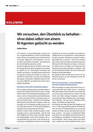 Vorschauseite 1: Wir versuchen, den Überblick zu behalten – ohne dabei selbst von einem KI-Agenten gelöscht zu werden