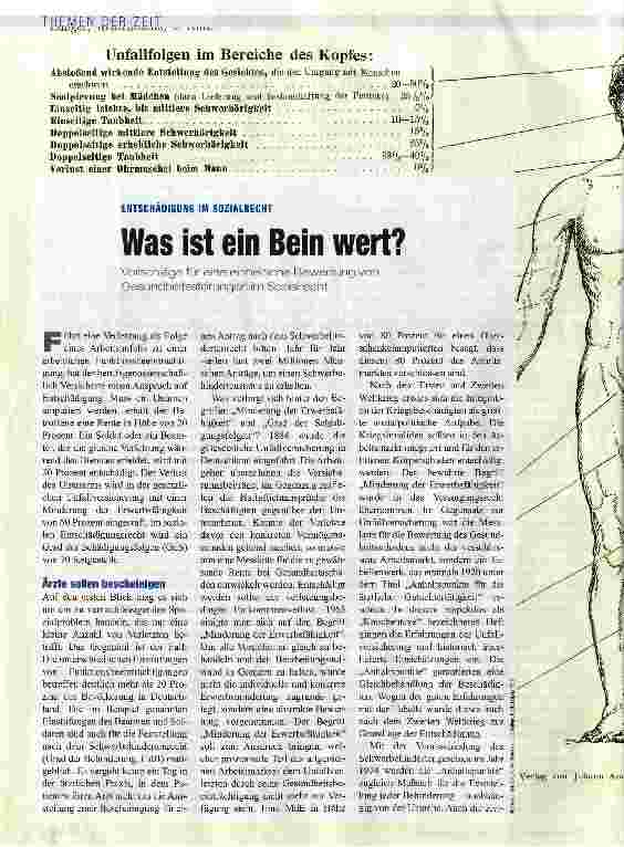 Vorschauseite 1: Was ist ein Bein wert?