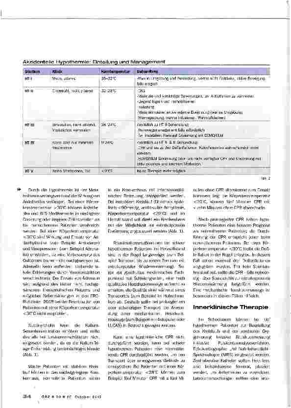 Vorschauseite 5: Akzidentelle Hypothermie -LAWINENMEDIZIN