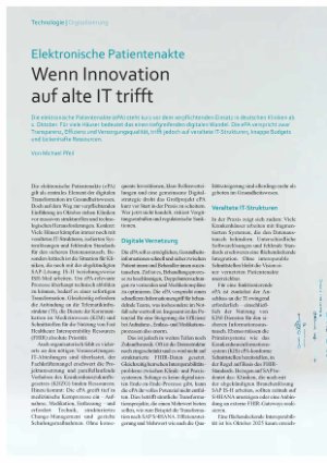 Vorschauseite 1: Elektronische Patientenakte Wenn Innovation auf alte IT trifft