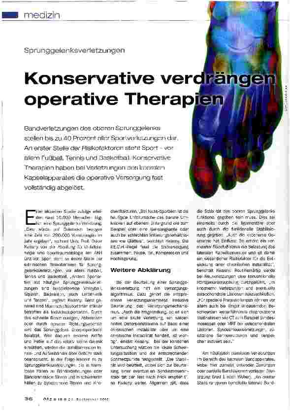 Vorschauseite 1: Konservative verdrängen operative Therapien
