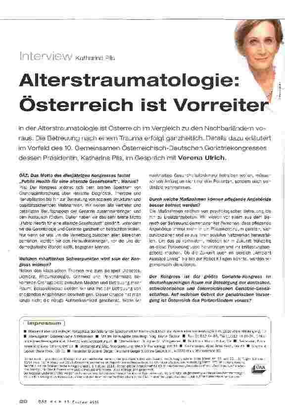 Vorschauseite 1: Alterstraumatologie: Österreich ist Vorreiter