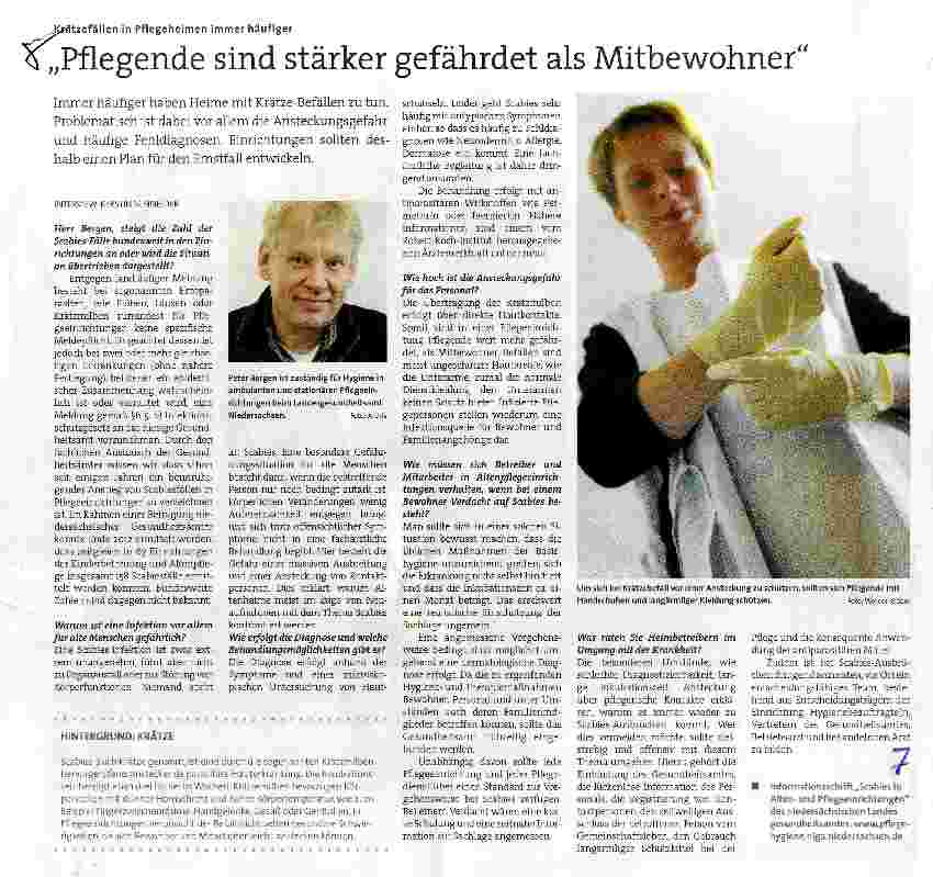 Vorschauseite 1: Pflegende sind stärker gefährdet als Mitbewohner