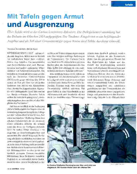 Vorschauseite 1: Mit Tafeln gegen Armut und Ausgrenzung