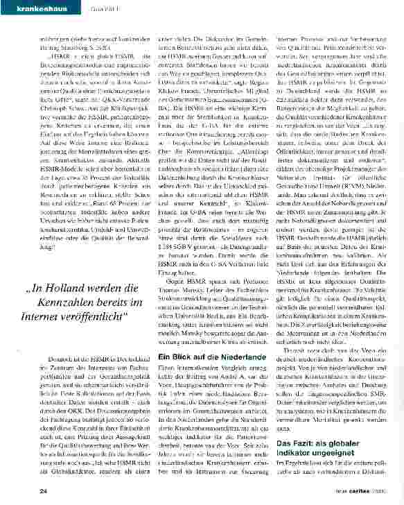 Vorschauseite 2: Sterblichkeit als Qualitätsindikator im Krankenhaus?