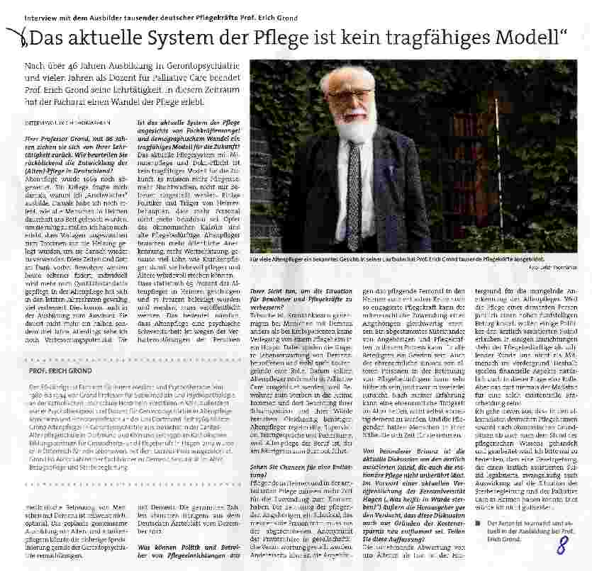 Vorschauseite 1: Das aktuelle System der Pflege ist kein tragfähiges Modell