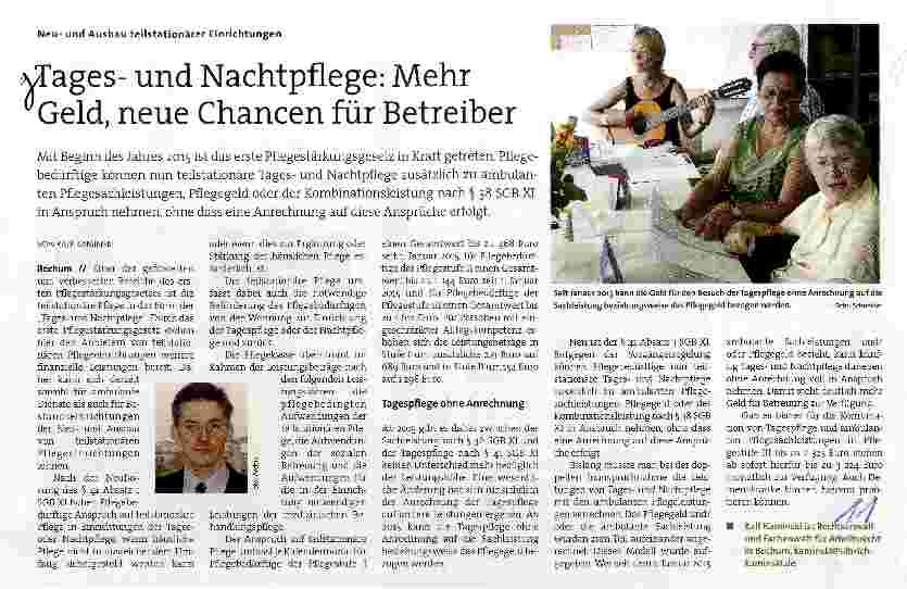 Vorschauseite 1: Tagesund Nachtpflege: Mehr Geld, neue Chancen für Betreiber