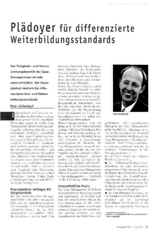 Vorschauseite 1: Plädoyer für differenzierte Weiterbildungsstandards