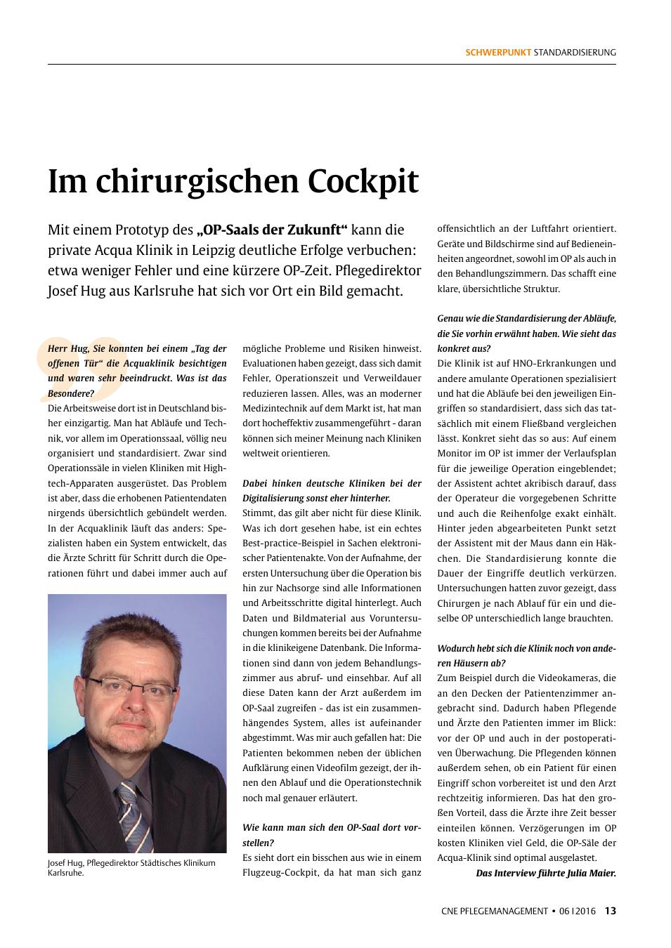 Vorschauseite 1: Im chirurgischen Cockpit