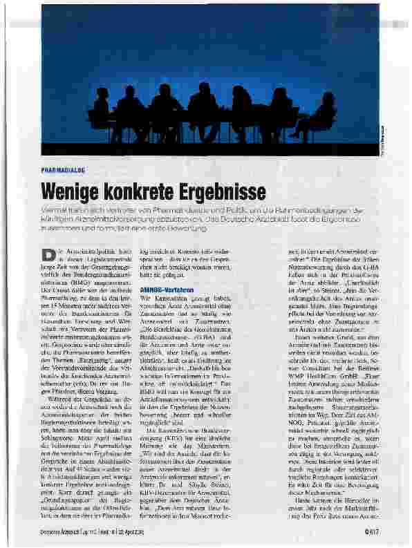 Vorschauseite 1: Wenige konkrete Ergebnisse