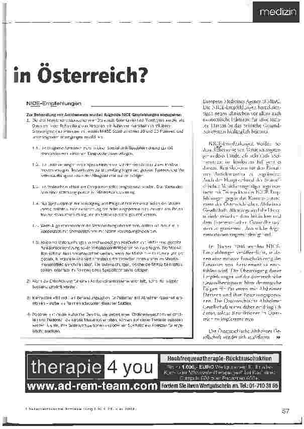 Vorschauseite 2: Alzheimer-Therapie - Restriktionen auch in Österreich?