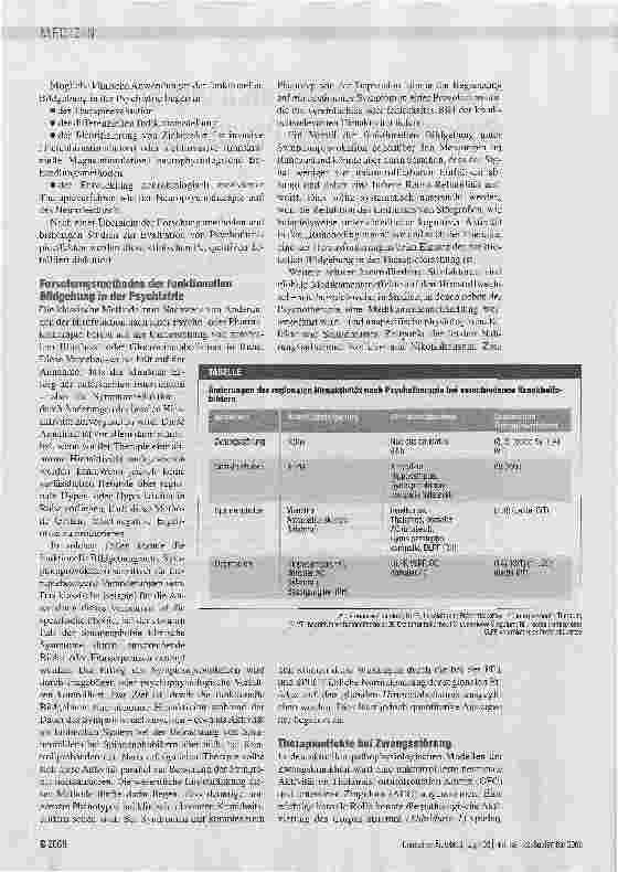 Vorschauseite 2: Perspektiven der funktioneilen Bildgebung in der Psychiatrie