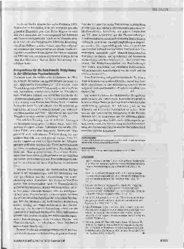 Vorschauseite 5: Perspektiven der funktioneilen Bildgebung in der Psychiatrie