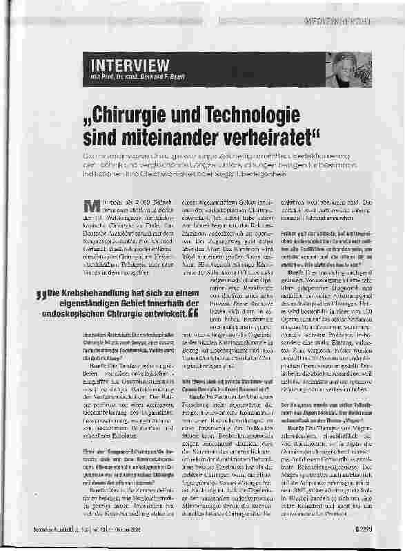 Vorschauseite 1: Chirurgie und Technologie sind miteinander verheiratet