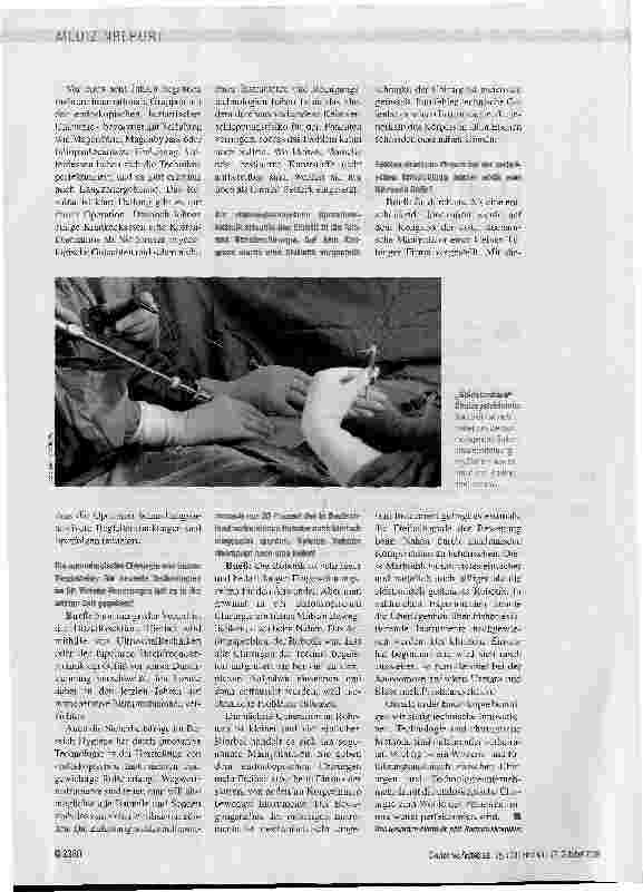 Vorschauseite 2: Chirurgie und Technologie sind miteinander verheiratet