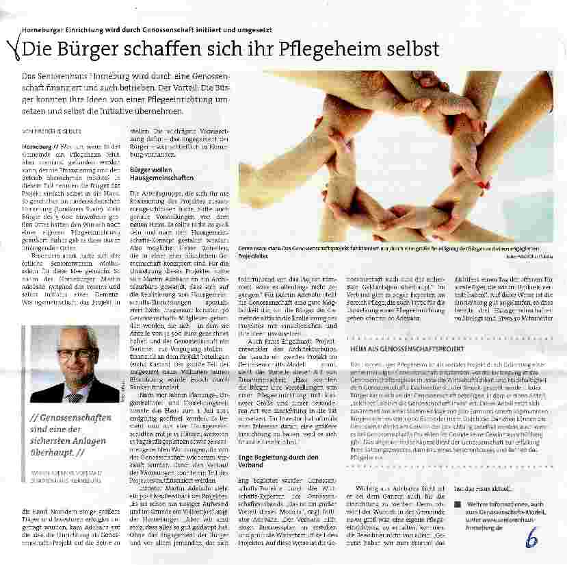 Vorschauseite 1: Die Bürger schaffen sich ihr Pflegeheim selbst