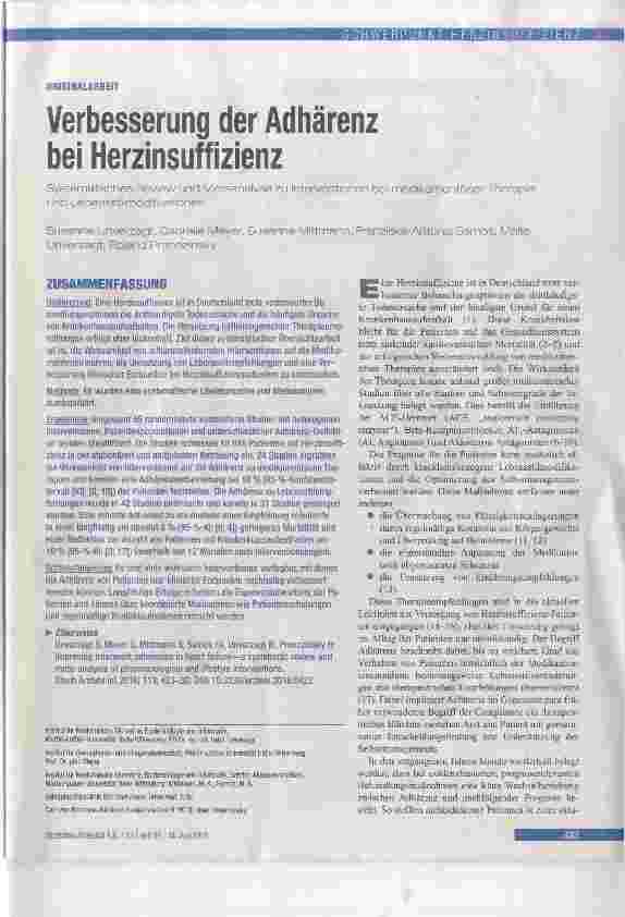 Vorschauseite 1: Verbesserung der Adhärenz bei Herzinsuffizienz