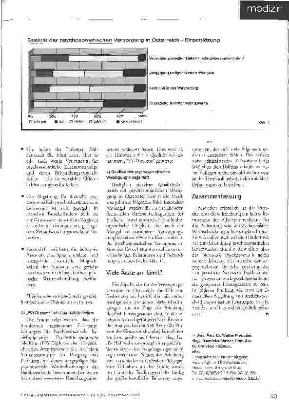 Vorschauseite 2: Psychosomatische Versorgung in Österreich