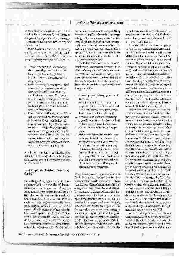 Vorschauseite 2: Evidenzbasierte Prävention und GesundheitsförderungProbleme und Lösungsansätze zur kontinuierlichen Qualitätsverbesserung der Versorgung