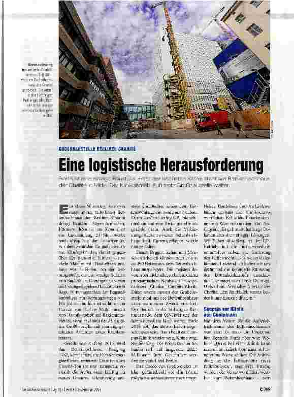 Vorschauseite 1: Eine logistische Herausforderung