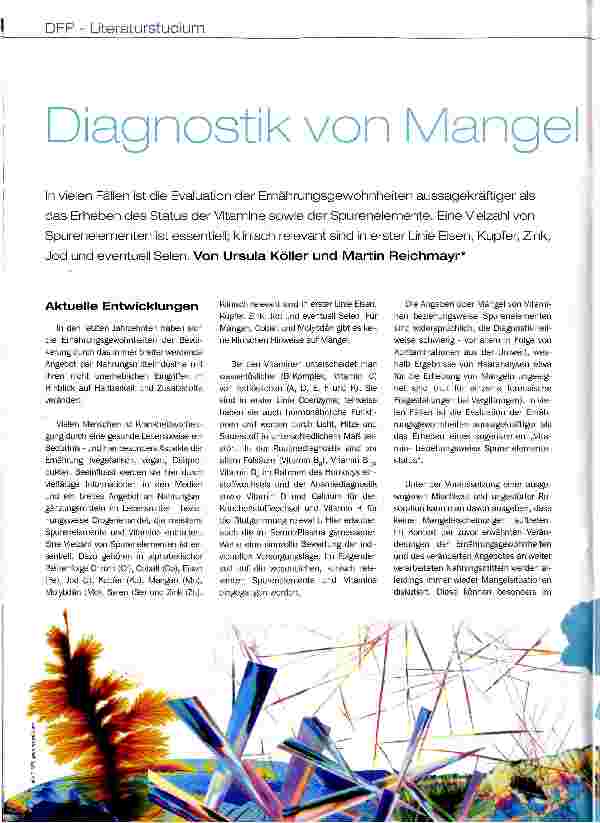Vorschauseite 1: Diagnostik von Mangelerscheinungen