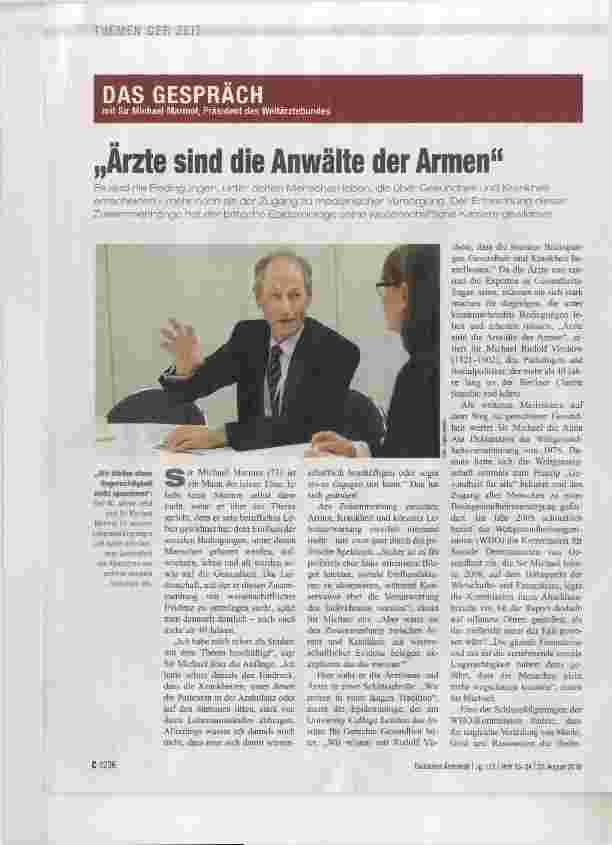 Vorschauseite 1: Ärzte sind die Anwälte der Armen