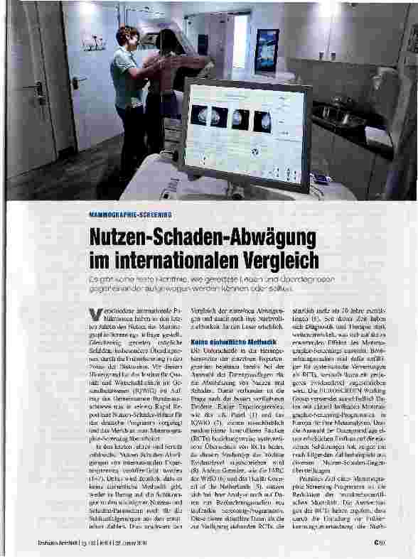 Vorschauseite 1: Nutzen-Schaden-Abwägung im internationalen Vergleich