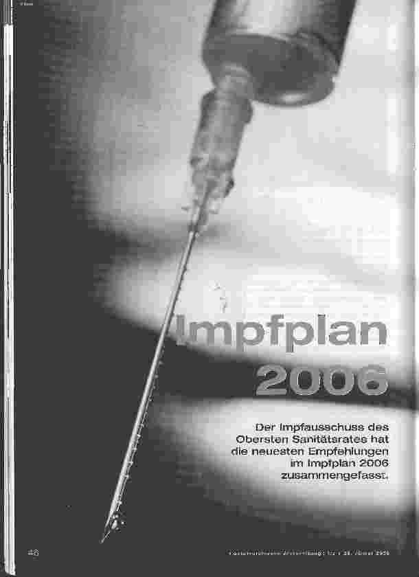 Vorschauseite 1: Impfplan 2006