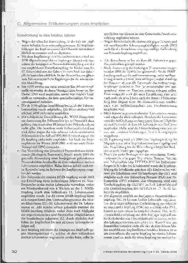 Vorschauseite 4: Impfplan 2006