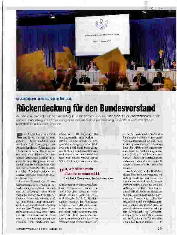 Vorschauseite 1: Rückendeckung für den Bundesvorstand
