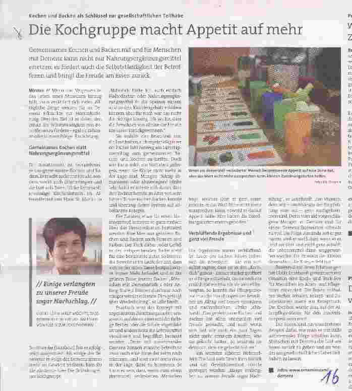 Vorschauseite 1: Die Kochgruppe macht Appetit auf mehr