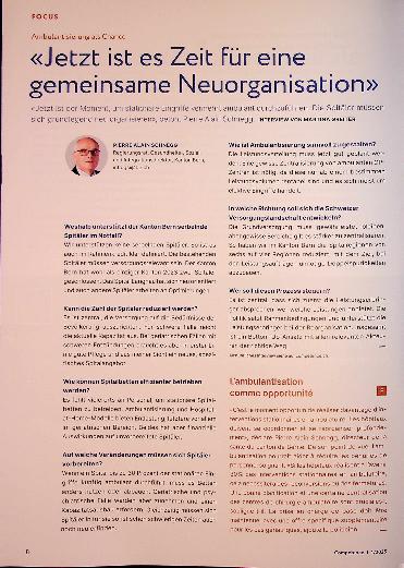 Vorschauseite 1: «Jetzt ist es Zeit Für eine gemeinsame Neuorganisation»
