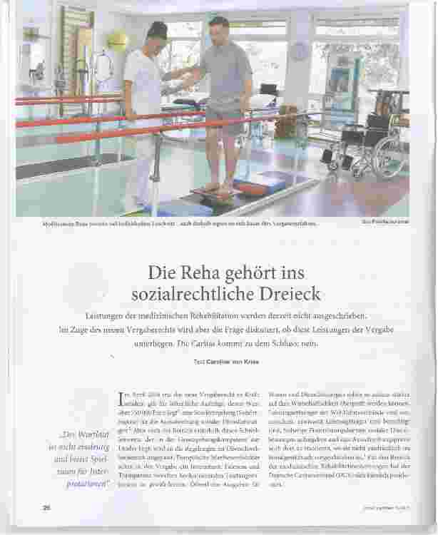 Vorschauseite 1: Die Reha gehört ins sozialrechtliche Dreieck