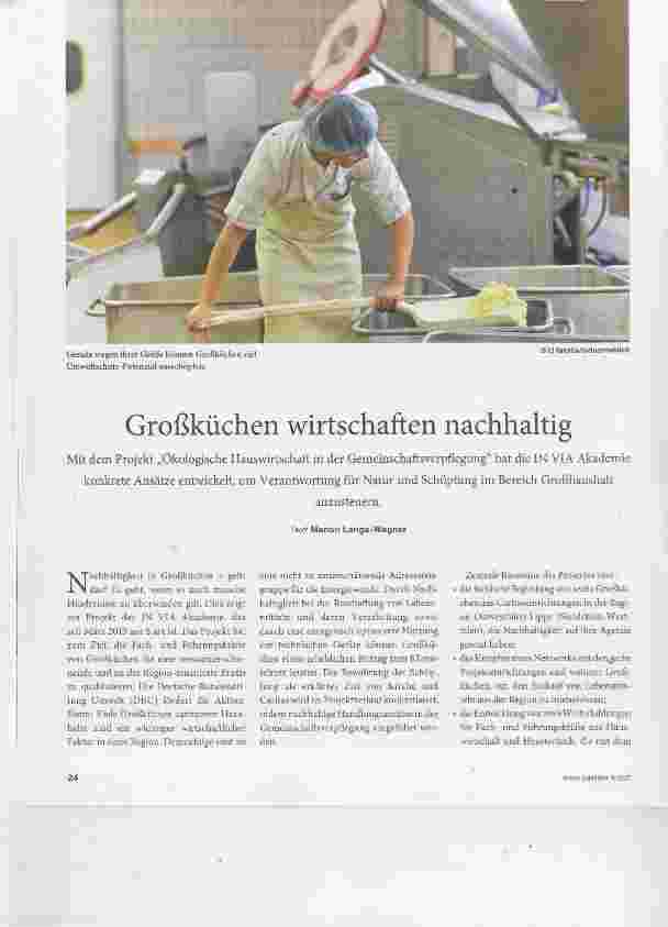Vorschauseite 1: Großküchen wirtschaften nachhaltig