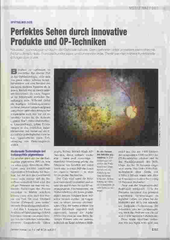 Vorschauseite 1: Perfektes Sehen durch innovative Produkte und OP-Techniken