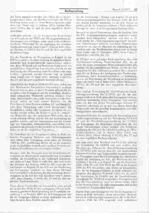 Vorschauseite 5: Auslegung der Kombinierten Nomenklatur des Gemeinsamen Zolltarifs AEUV Art. 267; RE 2001/83/EG Art. 1 Nr. 2,VO (EG) Nr. 2658/87 Anhang I